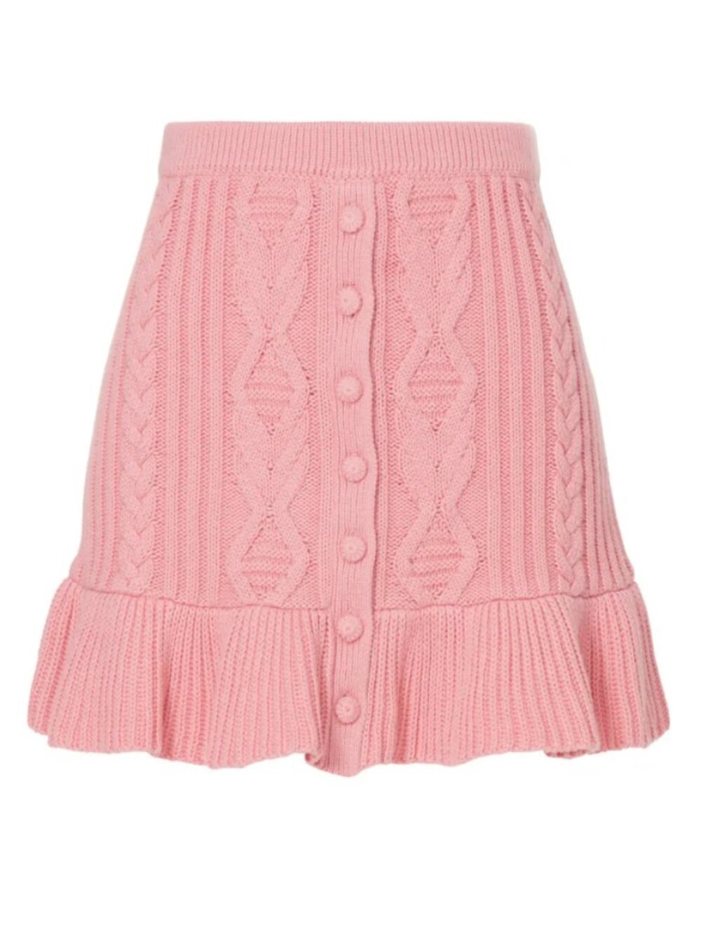 LoveShackFancy Gabella Mini Skirt Pink Cable Knit Love Shack Fancy Cotton Small